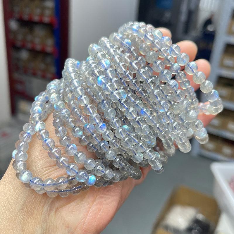 6/8/10mm Grey Moonstone Wholesale - Free Shipping Over 300USD - Price at $ 3.50 /pc
