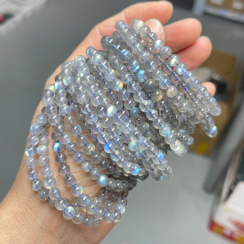 6/8/10mm Grey Moonstone Wholesale - Free Shipping Over 300USD - Price at $ 3.50 /pc