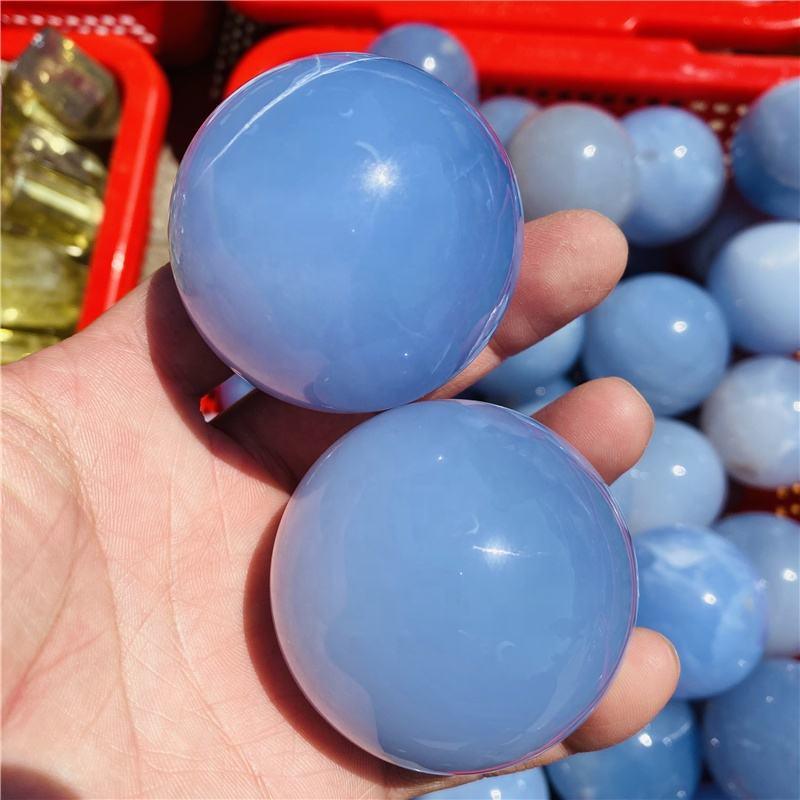 3-6cm Blue Chalcedony sphere 1kg