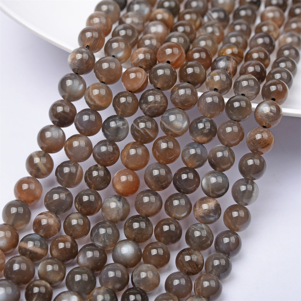 8mm black moonstone beads