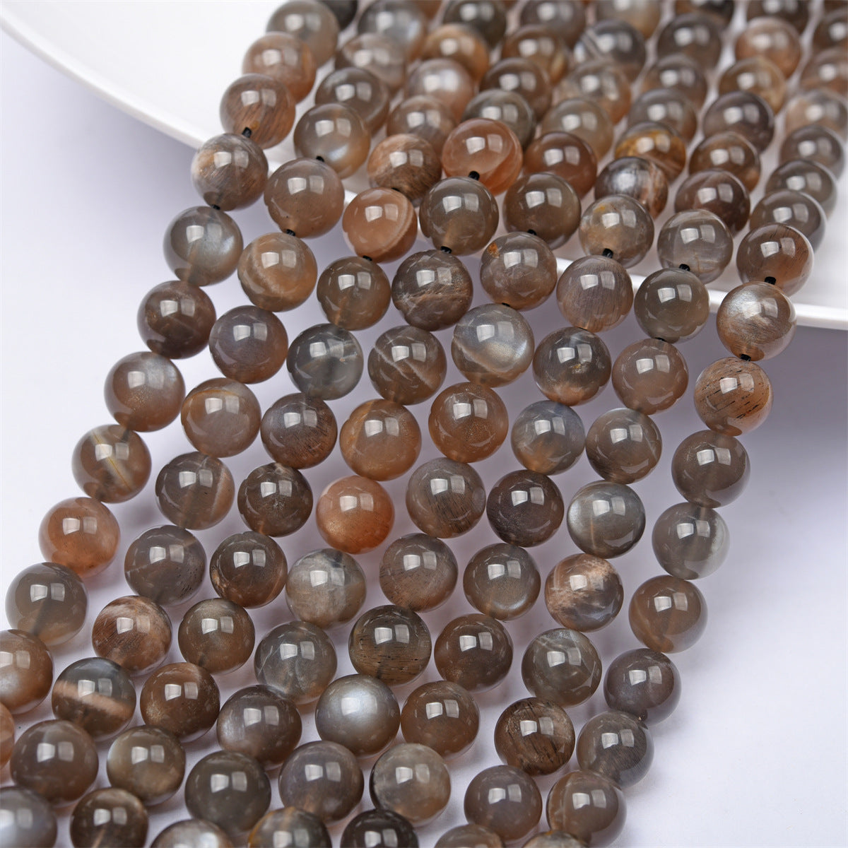 8mm black moonstone beads