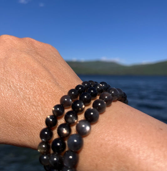8mm black moonstone bracelet