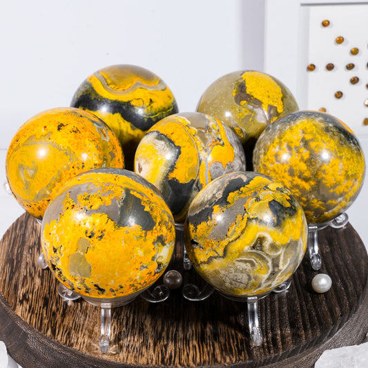 6-8cm bumble bee jasper sphere 1kg