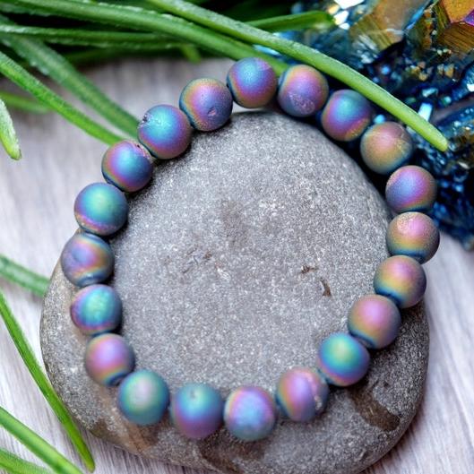 8mm druzy agate bracelet