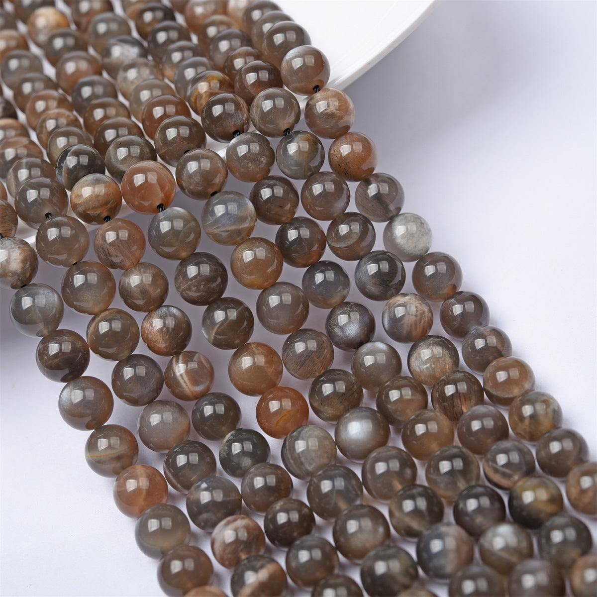 8mm black moonstone beads