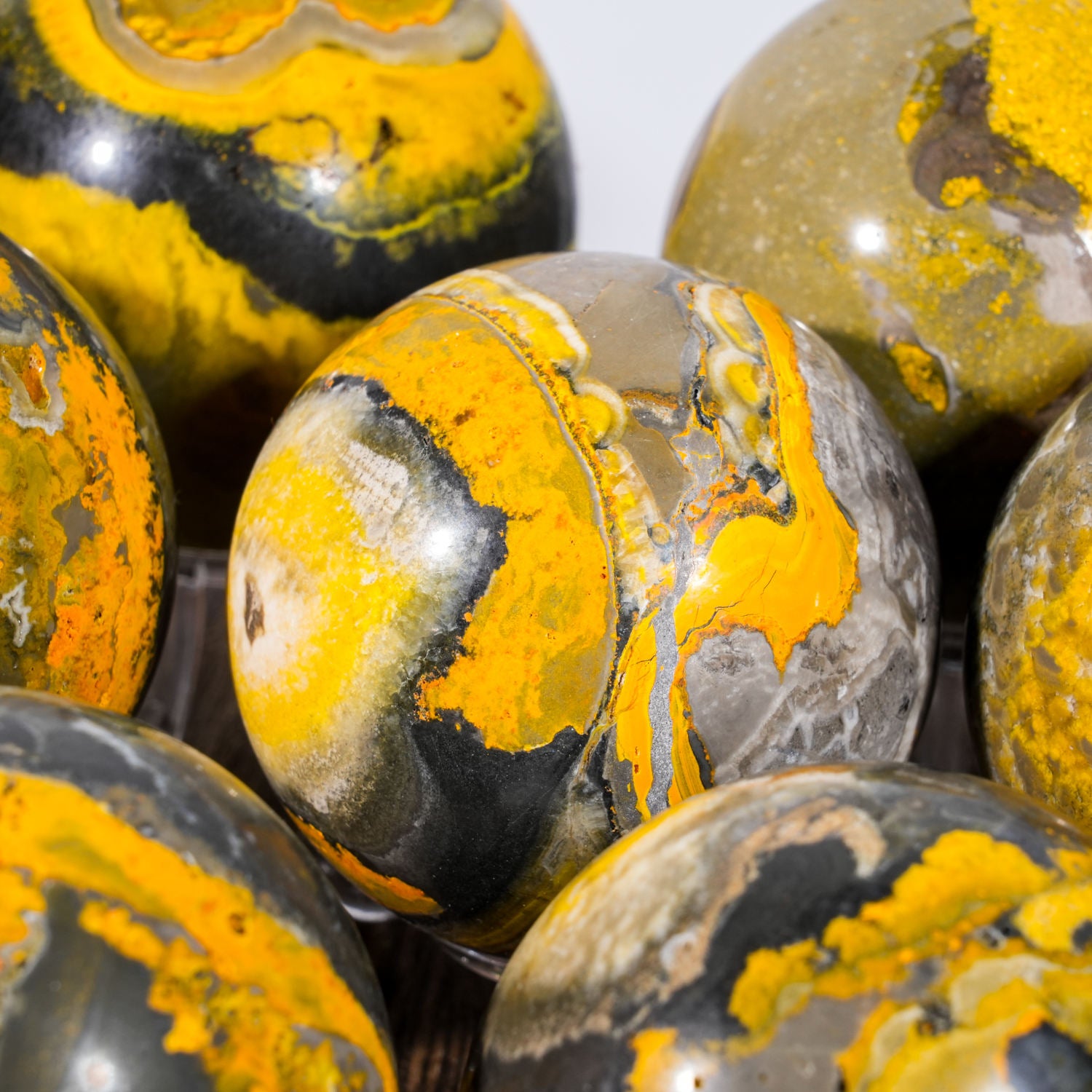 6-8cm bumble bee jasper sphere 1kg