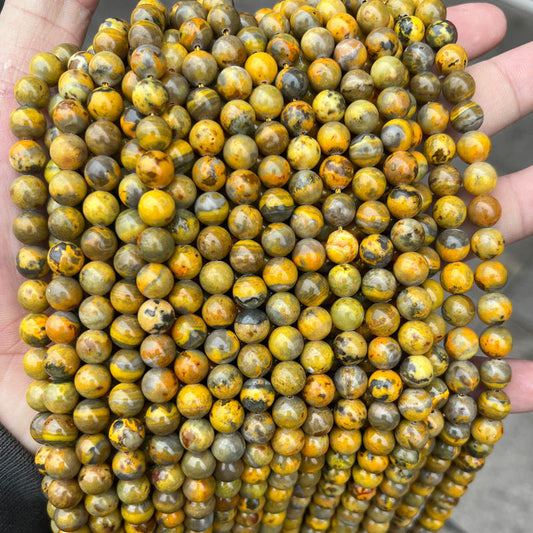 8mm bumble bee jasper beads