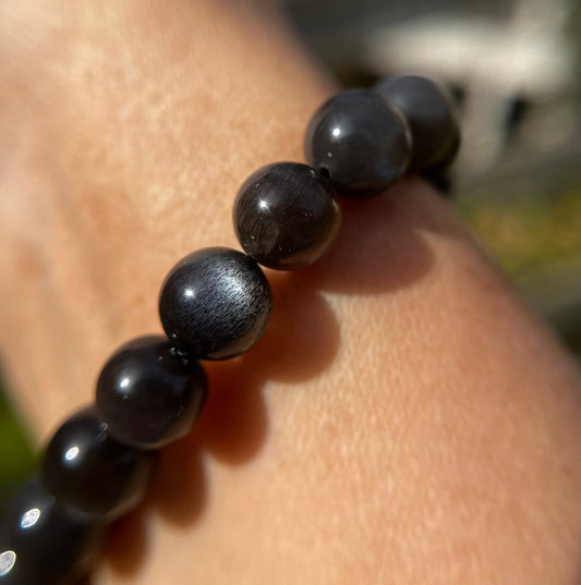 8mm black moonstone bracelet