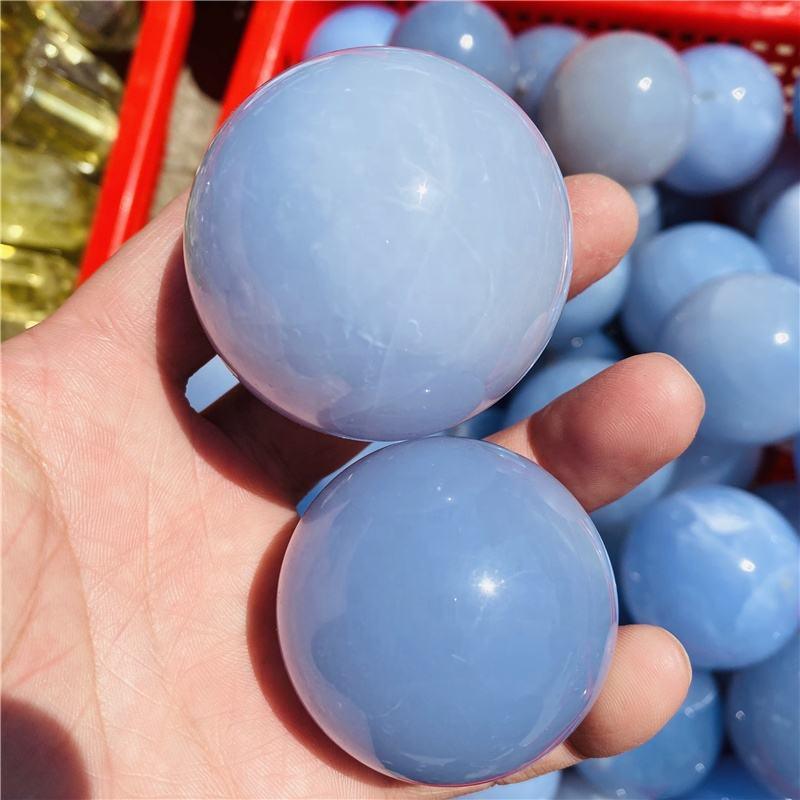 3-6cm Blue Chalcedony sphere 1kg