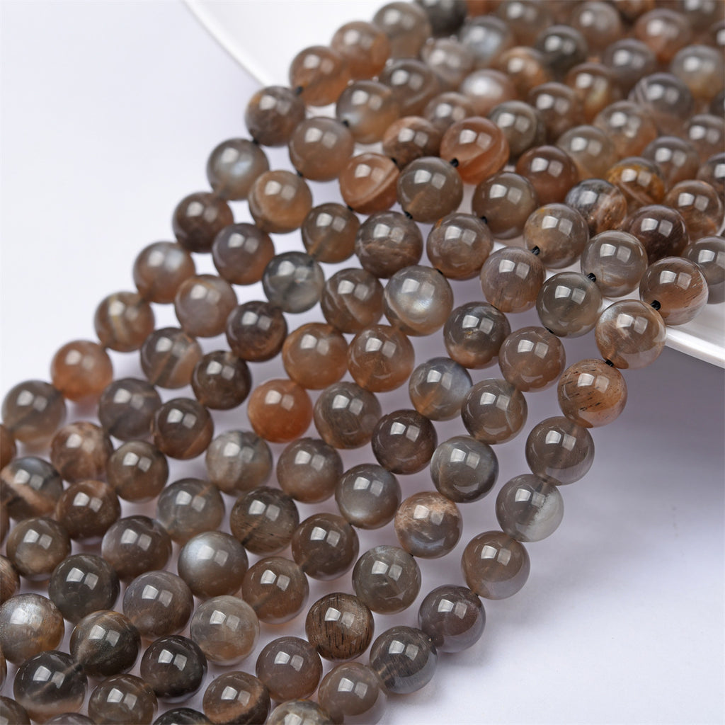 8mm black moonstone beads
