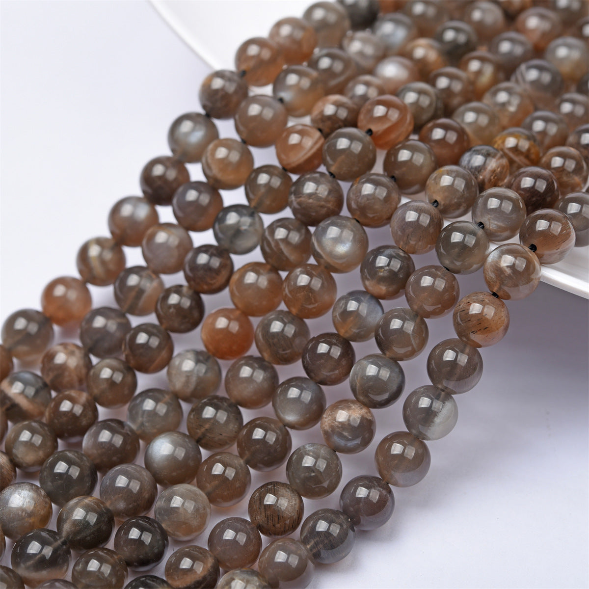 8mm black moonstone beads