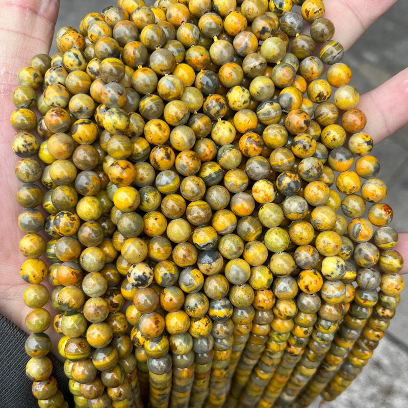 8mm bumble bee jasper beads