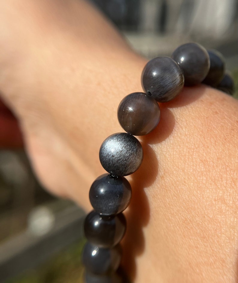 8mm black moonstone bracelet