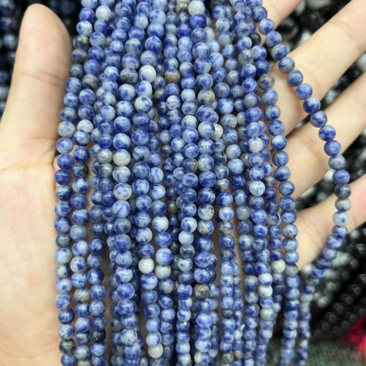 8mm blue jasper beads