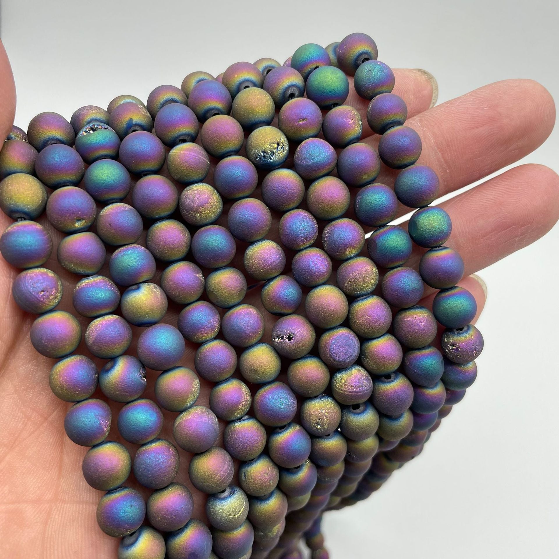 8mm druzy agate beads