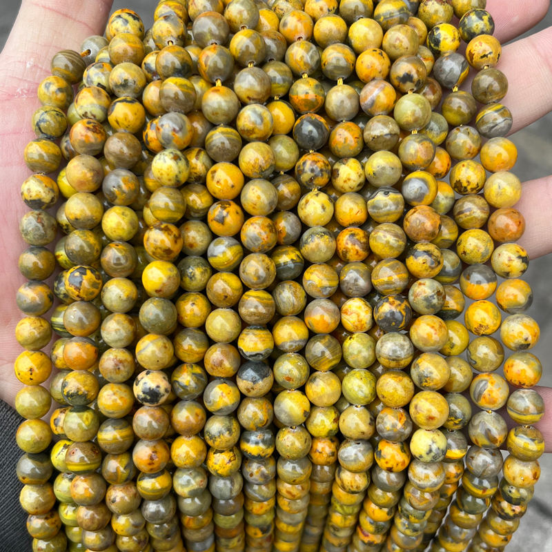 8mm bumble bee jasper beads