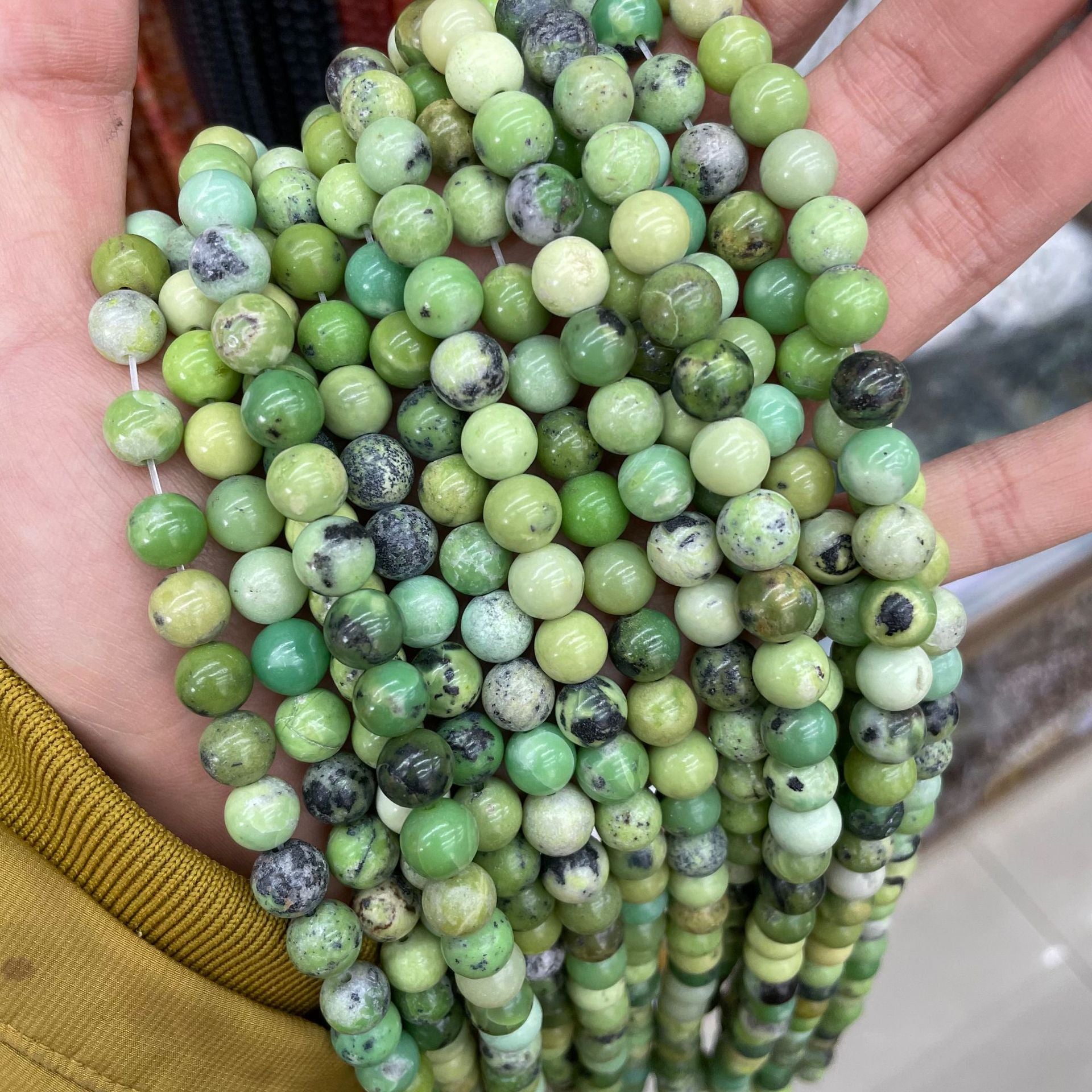 8mm chrysoprase beads