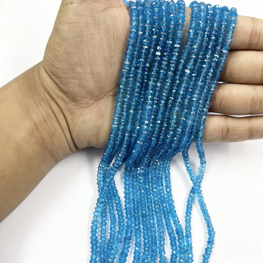 4mm blue topaz beads
