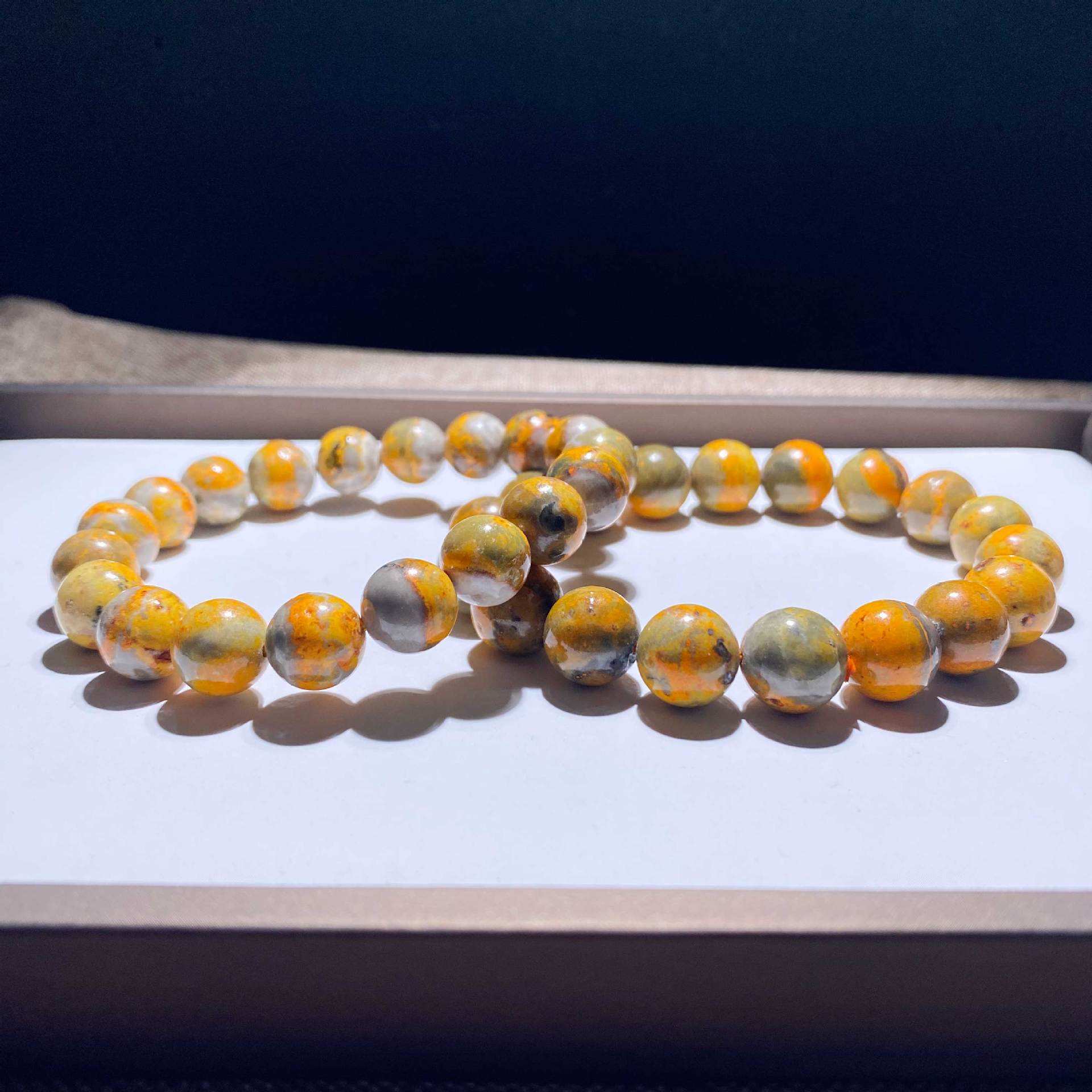 8mm bumble bee jasper bracelet