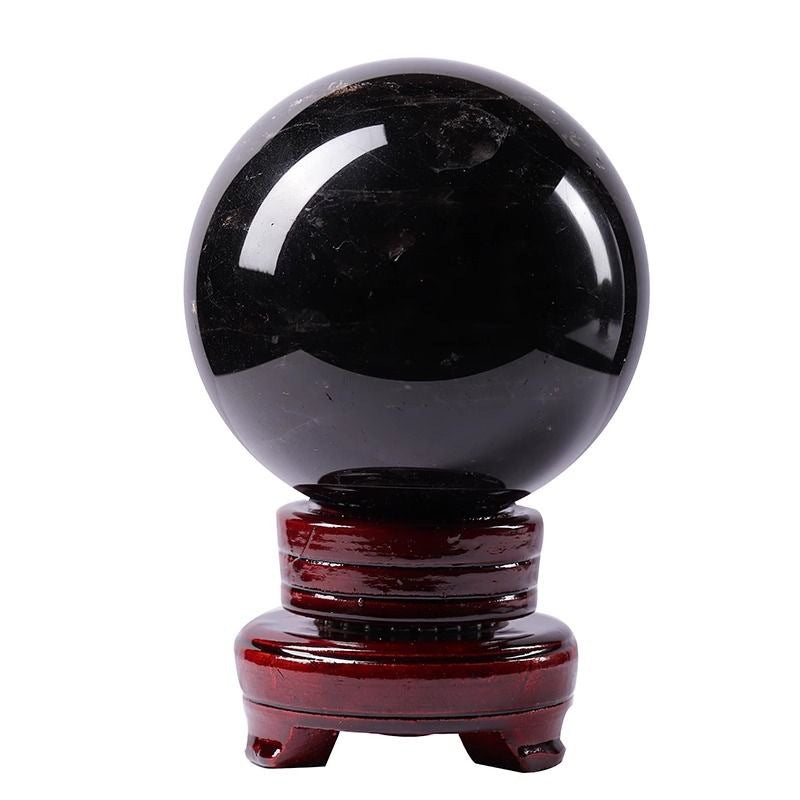 7-8cm black quartz sphere