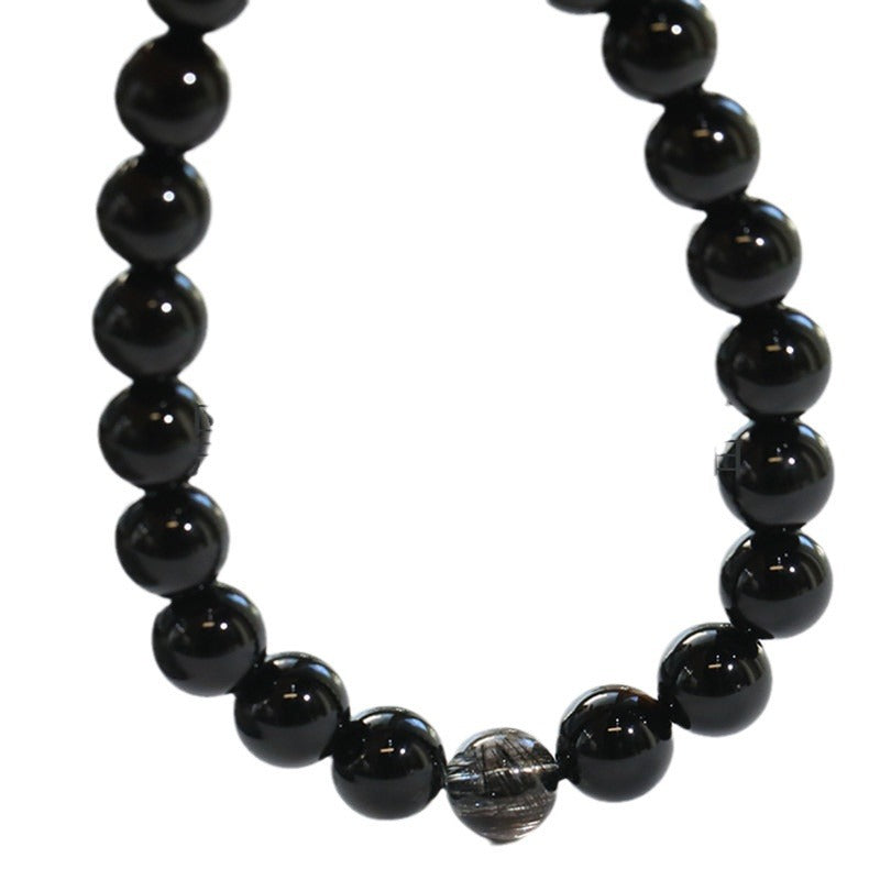 8mm black quartz bracelet