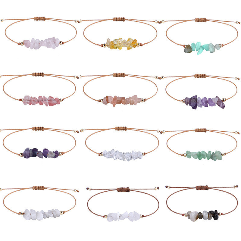 crystal chips rope bracelet