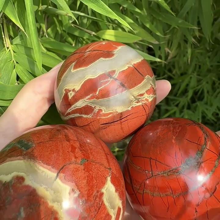 5-7cm Red jasper sphere Wholesale - Free Shipping Over 300USD - Price at $ 40.00 /pc
