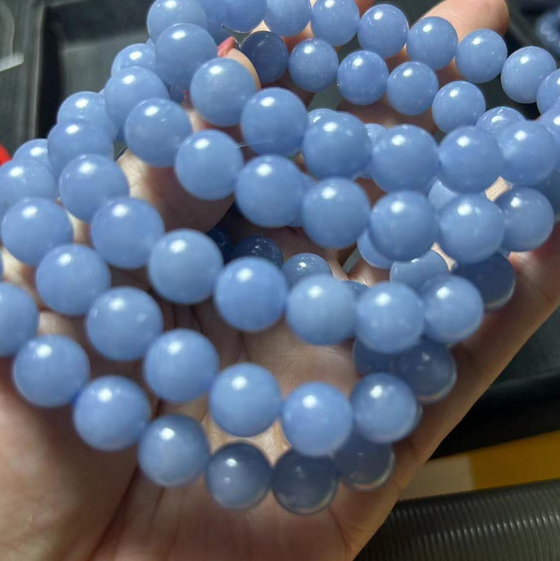 6/8/10MM Angelite Bracelet Wholesale - Free Shipping Over 300USD - Price at $ 5.20 /pc