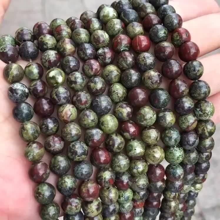 8/10mm Dragons Blood Jasper beads Wholesale - Free Shipping Over 300USD - Price at $ 2.00 /pc
