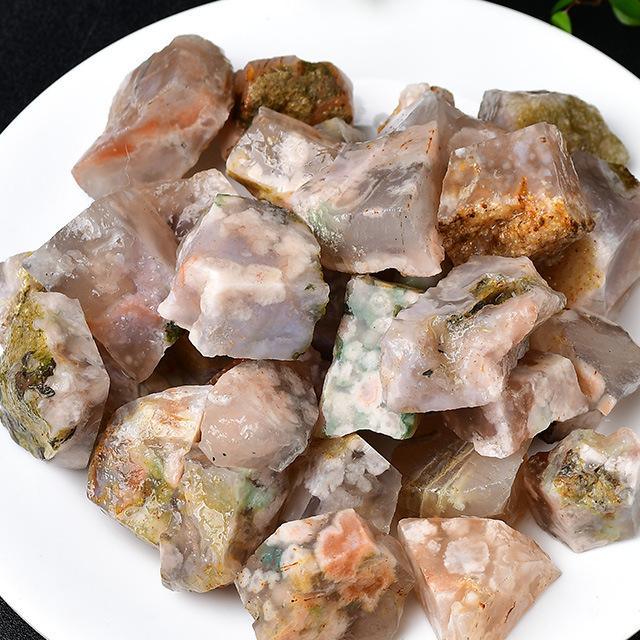3-5cm flower agate raw stone Wholesale - Free Shipping Over 300USD - Price at $ 3.50 /pc