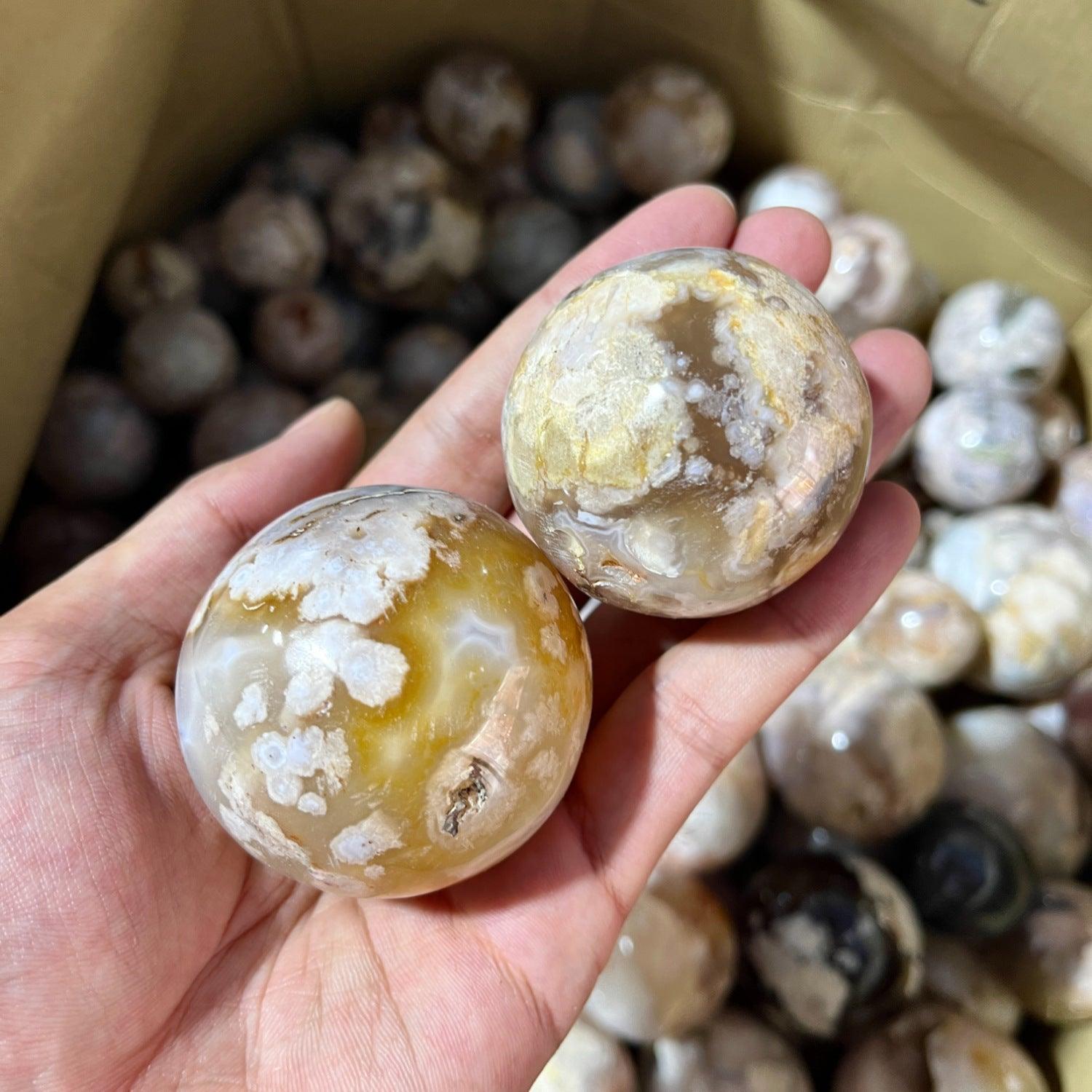 5-7cm flower agate sphere Wholesale - Free Shipping Over 300USD - Price at $ 24.00 /pc