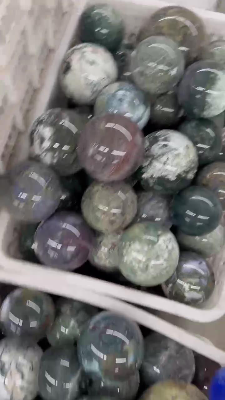 5-7cm moss agate druzy sphere Wholesale - Free Shipping Over 300USD - Price at $ 33.00 /pc