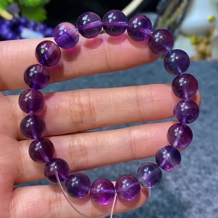 9-10mm Purple Fluorite bracelet