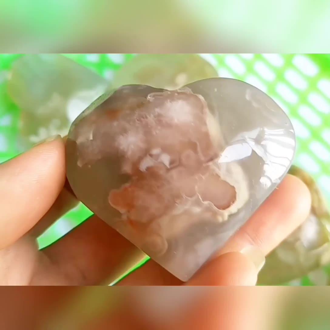 MLD flower agate heart 1KG Wholesale - Free Shipping Over 300USD - Price at $ 53.00 /pc