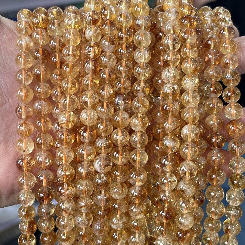 8/10mm Citrine Beads Wholesale - Free Shipping Over 300USD - Price at $ 15.00 /pc