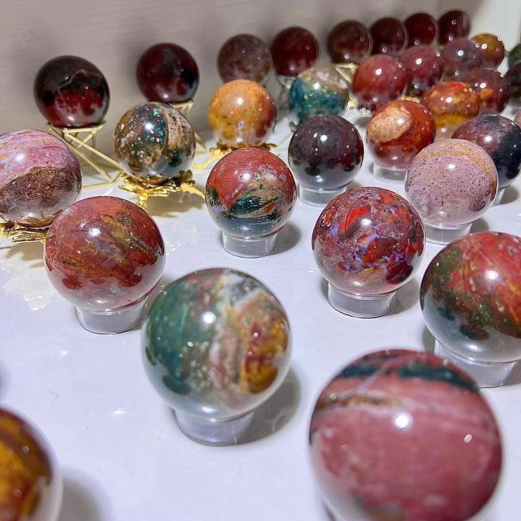 5-7cm Ocean Jasper sphere Wholesale - Free Shipping Over 300USD - Price at $ 62.00 /pc