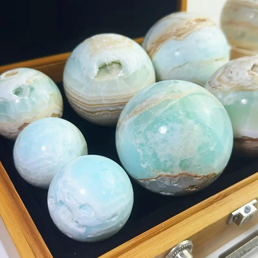 5-7cm Hemimorphite Stone sphere Wholesale - Free Shipping Over 300USD - Price at $ 49.00 /pc