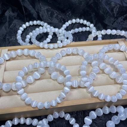 8/10mm Selenite Bracelet Wholesale - Free Shipping Over 300USD - Price at $ 6.00 /pc