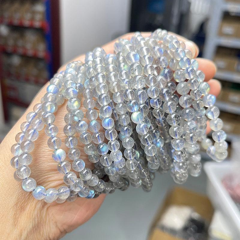 6/8/10mm Grey Moonstone Wholesale - Free Shipping Over 300USD - Price at $ 3.50 /pc