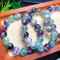 10/12mm Featehr Fluorite Bracelet Wholesale - Free Shipping Over 300USD - Price at $ 35.00 /pc