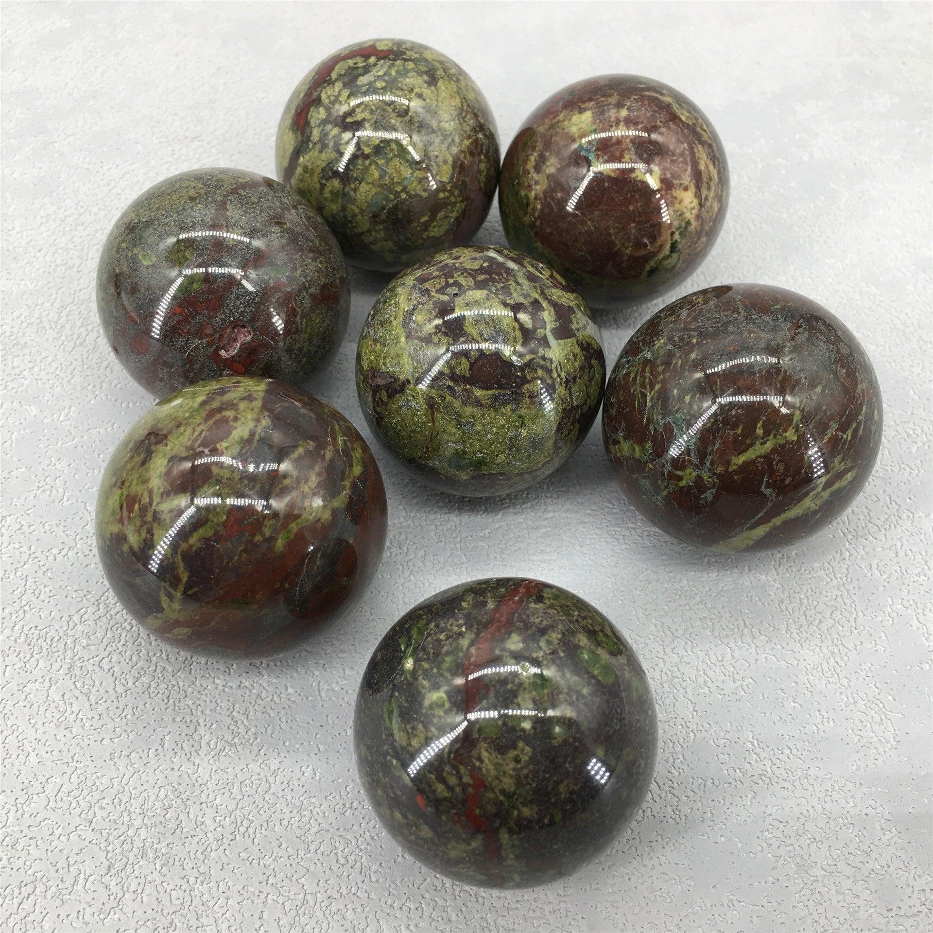 3-9cm Dragons Blood Jasper sphere Wholesale - Free Shipping Over 300USD - Price at $ 35.00 /pc