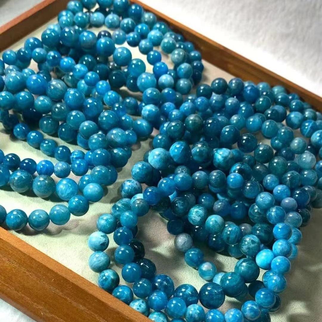 8/9mm blue apatite bracelet Wholesale - Free Shipping Over 300USD - Price at $ 3.00 /pc