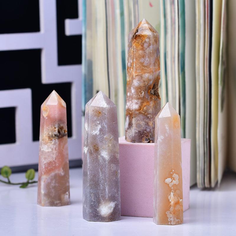 7-9CM flower agate towers Wholesale - Free Shipping Over 300USD - Price at $ 33.00 /pc