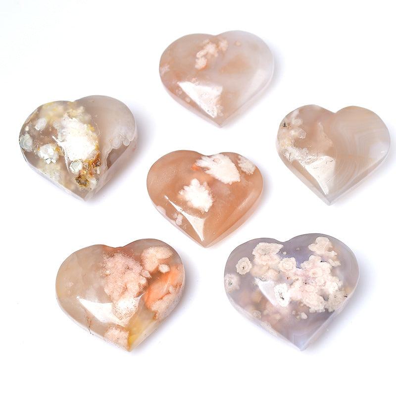 MLD flower agate heart 1KG Wholesale - Free Shipping Over 300USD - Price at $ 53.00 /pc