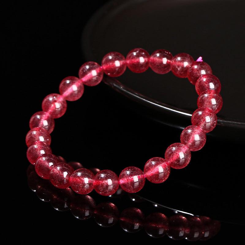 6/8/10MM Strawberry quartz bracelet Wholesale - Free Shipping Over 300USD - Price at $ 3.60 /pc