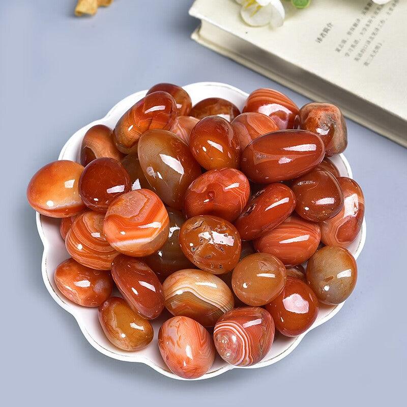 2-3CM carnelian tumbled stone Wholesale - Free Shipping Over 300USD - Price at $ 13.00 /pc