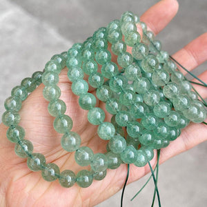 8MM Green strawberry quartz bracelet Wholesale - Free Shipping Over 300USD - Price at $ 3.90 /pc