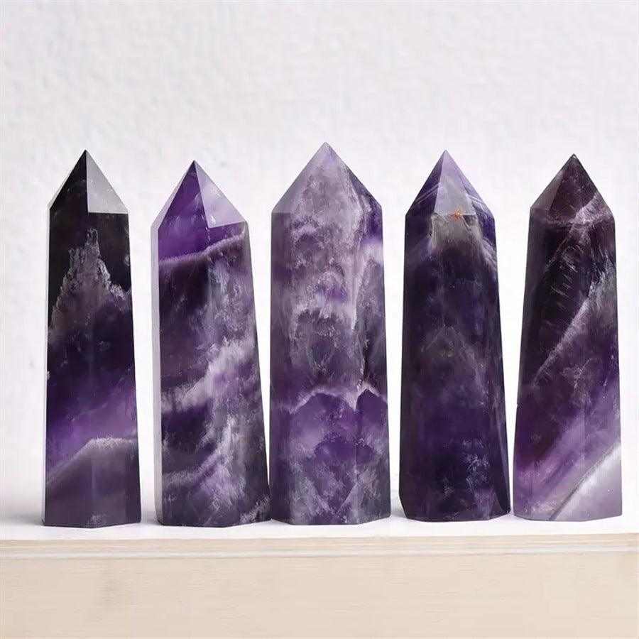 7-9CM chevron amethyst tower Wholesale - Free Shipping Over 300USD - Price at $ 33.00 /pc