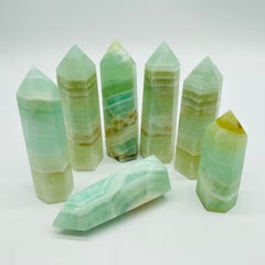 5-9CM green calcite tower