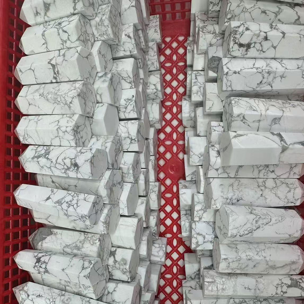 5-9cm Howlite tower point Wholesale - Free Shipping Over 300USD - Price at $ 33.00 /pc